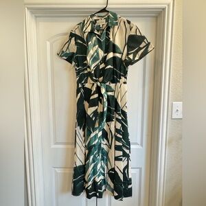 CARA CARA ASBURY DRESS IN PALM PRINT, SIZE L, NWT